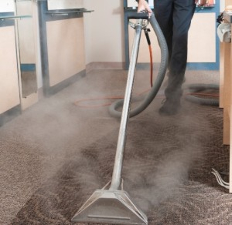 steam extraction system on dirty carpet